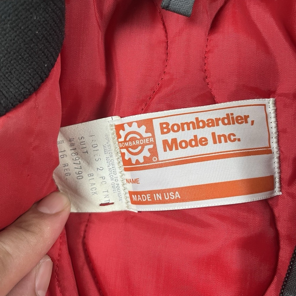 VTG BOMBARDIER, MODE INC SNOMOBILE MADE IN USA QUILTED SKI JACKET SIZE  16R - Picture 2 of 14